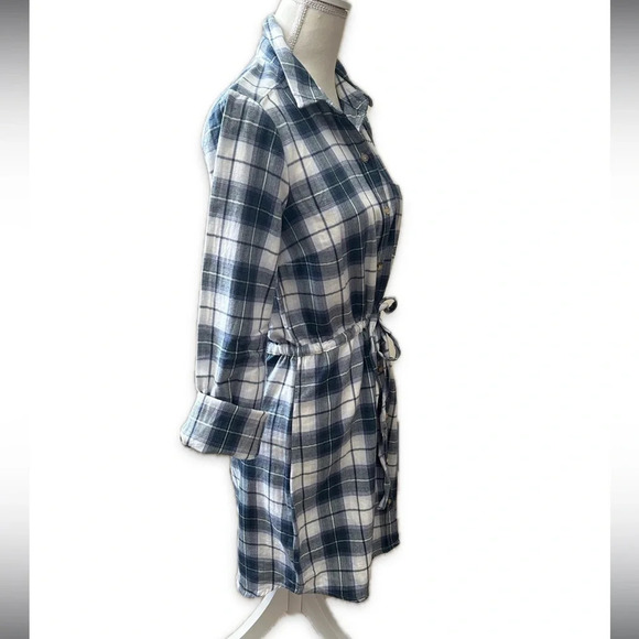Abercrombie Plaid Tie Waist Tunic Dress - Picture 3 of 12